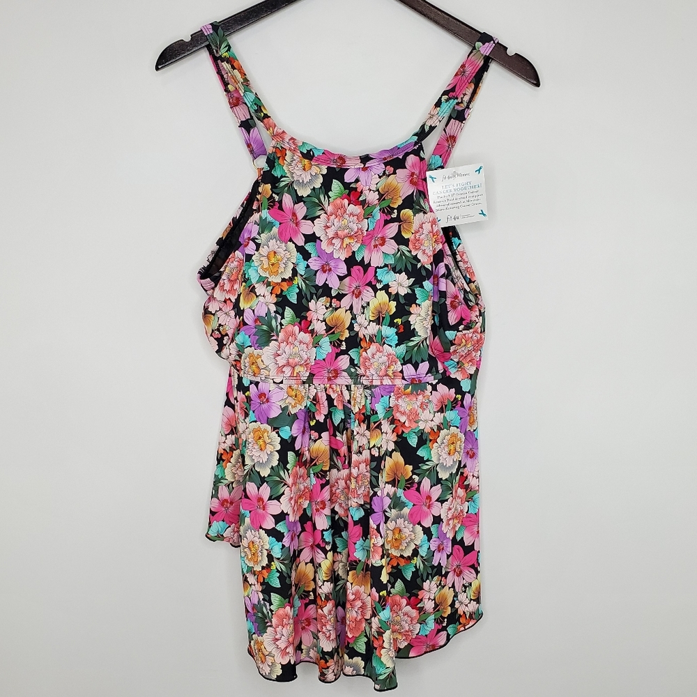 Fit 4u Love Story Flared High Neck Tankini Top - Picture 2 of 5